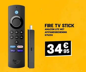 Promoties Fire tv stick amazon lite met afstandsbediening - Amazon - Geldig van 24/04/2024 tot 05/05/2024 bij Electro Depot