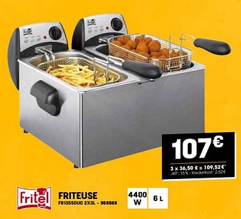 Promoties Fritel friteuse fr1355duo 2x3l - Fritel - Geldig van 24/04/2024 tot 05/05/2024 bij Electro Depot