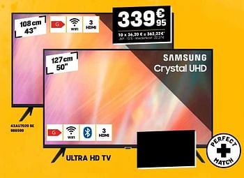 Promoties Samsung ultra hd tv 43au7020 be - Samsung - Geldig van 24/04/2024 tot 05/05/2024 bij Electro Depot