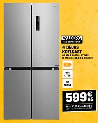 Valberg 4 deurs koelkast 4d 474 e x 625c-Valberg