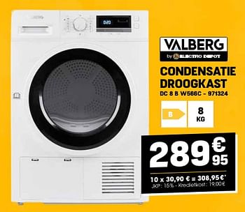 Promotions Valberg condensatie droogkast dc 8 b w566c - Valberg - Valide de 24/04/2024 à 05/05/2024 chez Electro Depot