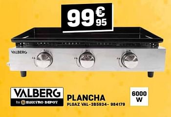 Promoties Valberg plancha plgaz val 3b5934 - Valberg - Geldig van 24/04/2024 tot 05/05/2024 bij Electro Depot