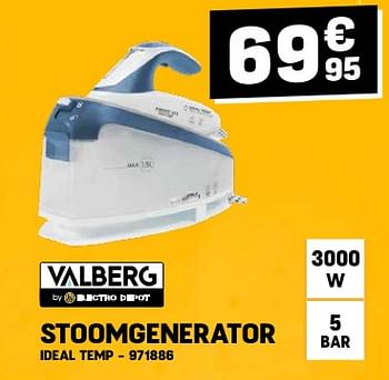 Promotions Valberg stoomgenerator ideal temp - Valberg - Valide de 24/04/2024 à 05/05/2024 chez Electro Depot