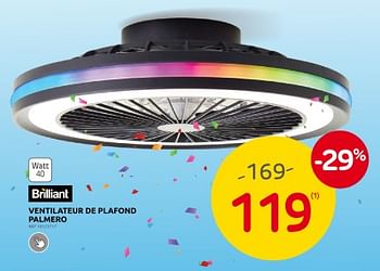 Promoties Ventilateur de plafond palmero - Brilliant - Geldig van 26/04/2024 tot 13/05/2024 bij Brico
