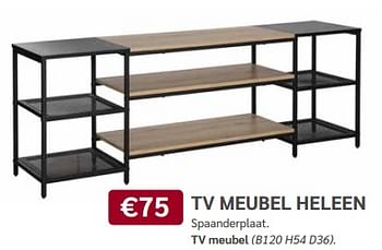 Promotions Tv meubel heleen - Produit maison - De Crack - Valide de 03/04/2024 à 05/05/2024 chez Meubelen Crack