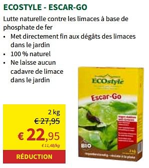 Promoties Ecostyle - escar-go - Ecostyle - Geldig van 24/04/2024 tot 05/05/2024 bij Horta