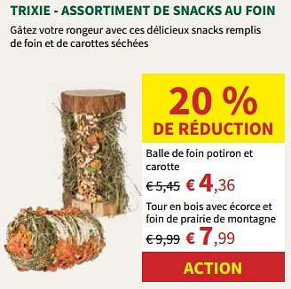 Promoties Balle de foin potiron et carotte - Trixie - Geldig van 24/04/2024 tot 05/05/2024 bij Horta