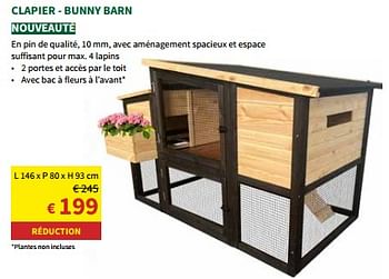 Promotions Clapier - bunny barn - Produit maison - Horta - Valide de 24/04/2024 à 05/05/2024 chez Horta
