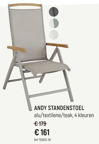Promotions Andy standenstoel - Produit maison - Free Time - Valide de 28/04/2024 à 02/06/2024 chez Freetime