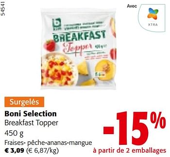 Promoties Boni selection breakfast topper - Boni - Geldig van 24/04/2024 tot 07/05/2024 bij Colruyt