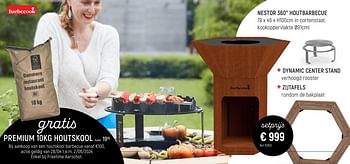 Promoties Nestor 360 houtbarbecue + dynamic center stand + zijtafels - Barbecook - Geldig van 28/04/2024 tot 02/06/2024 bij Freetime