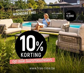 Promoties Nikiti loungeset 4 delige set - Huismerk - Free Time - Geldig van 28/04/2024 tot 02/06/2024 bij Freetime