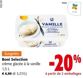 Promoties Boni selection crème glacée à la vanille - Boni - Geldig van 24/04/2024 tot 07/05/2024 bij Colruyt