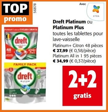 Promoties Dreft platinum ou platinum plus toutes les tablettes pour lave-vaisselle - Dreft - Geldig van 24/04/2024 tot 07/05/2024 bij Colruyt