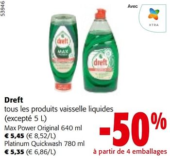 Promoties Dreft tous les produits vaisselle liquides - Dreft - Geldig van 24/04/2024 tot 07/05/2024 bij Colruyt