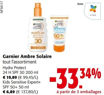 Promoties Garnier ambre solaire tout l’assortiment - Garnier - Geldig van 24/04/2024 tot 07/05/2024 bij Colruyt
