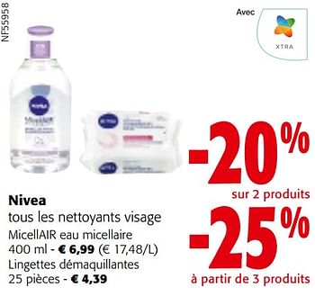 Promoties Nivea tous les nettoyants visage - Nivea - Geldig van 24/04/2024 tot 07/05/2024 bij Colruyt