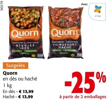 Promoties Quorn en dés ou haché - Quorn - Geldig van 24/04/2024 tot 07/05/2024 bij Colruyt