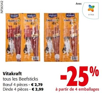 Promoties Vitakraft tous les beefsticks - Vitakraft - Geldig van 24/04/2024 tot 07/05/2024 bij Colruyt