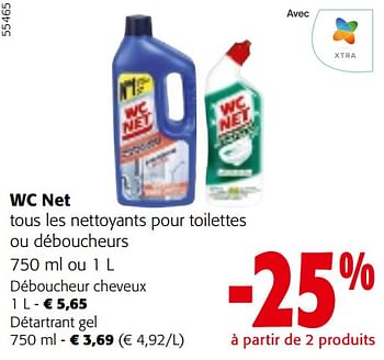 Promotions Wc net tous les nettoyants pour toilettes ou déboucheurs - WC Net - Valide de 24/04/2024 à 07/05/2024 chez Colruyt