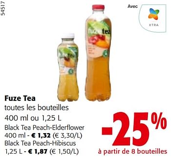 Promotions Fuze tea toutes les bouteilles - FuzeTea - Valide de 24/04/2024 à 07/05/2024 chez Colruyt
