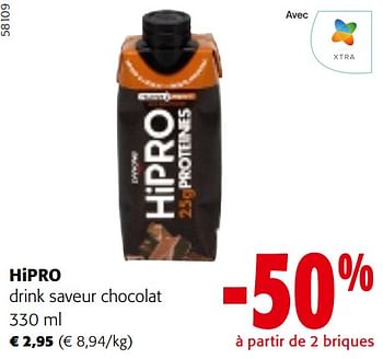 Promoties Hipro drink saveur chocolat - Hipro - Geldig van 24/04/2024 tot 07/05/2024 bij Colruyt