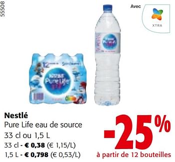 Promotions Nestlé pure life eau de source - Nestlé - Valide de 24/04/2024 à 07/05/2024 chez Colruyt