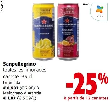 Promoties Sanpellegrino toutes les limonades - Sanpellegrino - Geldig van 24/04/2024 tot 07/05/2024 bij Colruyt
