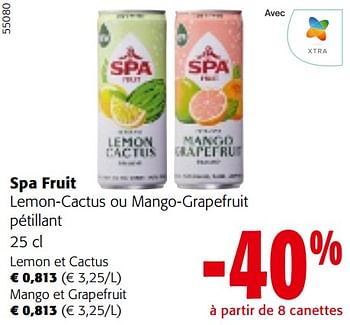 Promotions Spa fruit lemon-cactus ou mango-grapefruit pétillant - Spa - Valide de 24/04/2024 à 07/05/2024 chez Colruyt