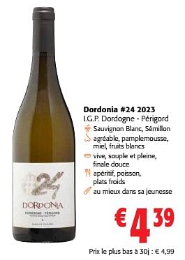 Promotions Dordonia #24 2023 i.g.p. dordogne - périgord - Vins blancs - Valide de 24/04/2024 à 07/05/2024 chez Colruyt