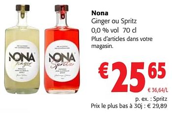 Promotions Nona ginger ou spritz - Nona - Valide de 24/04/2024 à 07/05/2024 chez Colruyt