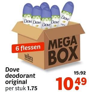 Promoties Dove deodorant original - Dove - Geldig van 25/04/2024 tot 09/05/2024 bij Wibra