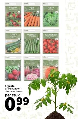 Promoties Groente of fruitzaden - Huismerk - Wibra - Geldig van 25/04/2024 tot 09/05/2024 bij Wibra