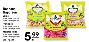Promoties Bonbons napoleon citron - Napoleon - Geldig van 25/04/2024 tot 13/05/2024 bij Sligro