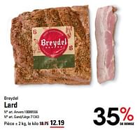 Promotions Breydel lard - Breydel - Valide de 25/04/2024 à 13/05/2024 chez Sligro
