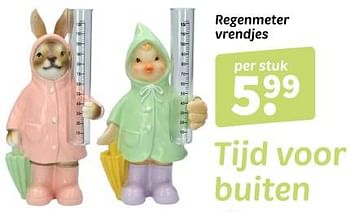 Promotions Regenmeter vrendjes tijd voor buiten - Produit maison - Wibra - Valide de 25/04/2024 à 09/05/2024 chez Wibra
