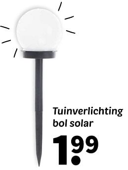Promoties Tuinverlichting bol solar - Huismerk - Wibra - Geldig van 25/04/2024 tot 09/05/2024 bij Wibra