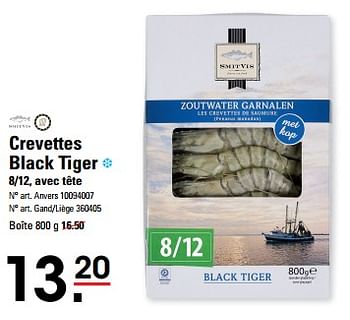 Promoties Crevettes black tiger - Smit Vis - Geldig van 25/04/2024 tot 13/05/2024 bij Sligro