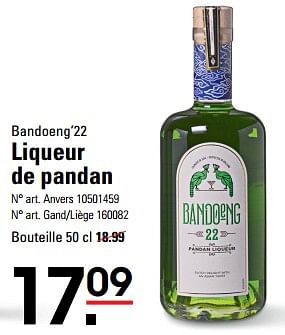 Promotions Liqueur de pandan - Bandoeng'22 - Valide de 25/04/2024 à 13/05/2024 chez Sligro