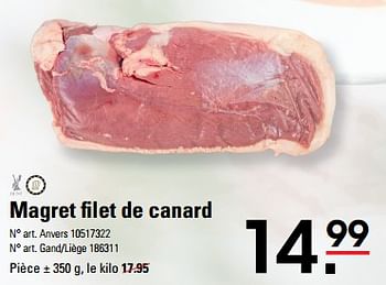 Promoties Magret filet de canard - Huismerk - Sligro - Geldig van 25/04/2024 tot 13/05/2024 bij Sligro
