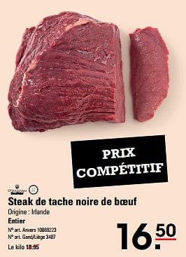 Promoties Steak de tache noire de boeuf - O'Sullivan - Geldig van 25/04/2024 tot 13/05/2024 bij Sligro