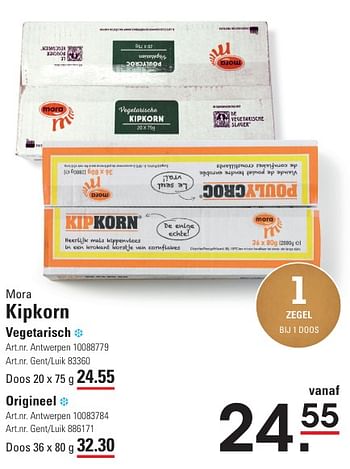 Promotions Kipkorn vegetarisch - Mora - Valide de 25/04/2024 à 13/05/2024 chez Sligro