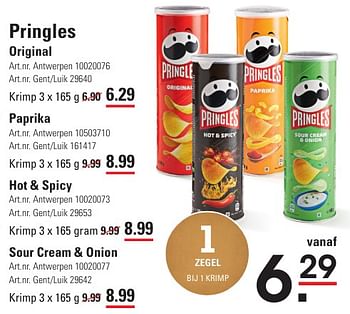 Promotions Original - Pringles - Valide de 25/04/2024 à 13/05/2024 chez Sligro