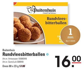 Promotions Rundvleesbitterballen - Buitenhuis - Valide de 25/04/2024 à 13/05/2024 chez Sligro