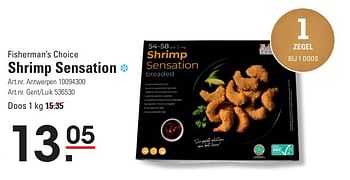 Promotions Shrimp sensation - Fisherman's Choice - Valide de 25/04/2024 à 13/05/2024 chez Sligro