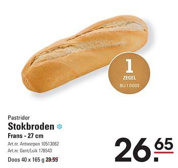 Promotions Stokbroden frans - Pastridor - Valide de 25/04/2024 à 13/05/2024 chez Sligro