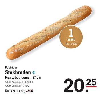 Promoties Stokbroden frans bebloemd - Pastridor - Geldig van 25/04/2024 tot 13/05/2024 bij Sligro