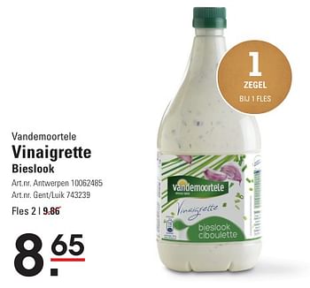 Promotions Vinaigrette bieslook - Vandemoortele - Valide de 25/04/2024 à 13/05/2024 chez Sligro