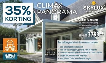 Promotions Climax panorama - Skylux - Valide de 25/04/2024 à 15/05/2024 chez Cevo Market
