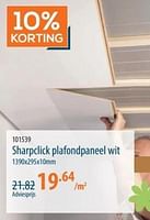 Promoties Sharpclick plafondpaneel wit - Huismerk - Cevo - Geldig van 25/04/2024 tot 15/05/2024 bij Cevo Market